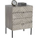 Noemi 32 X 24 inch Light Grey / Black Night Stand
